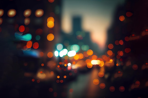 City night light blur bokeh intreepupil backgroundxA Generative Ai