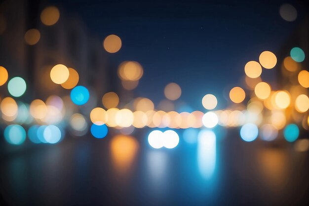 City night light blur bokeh ontfocuste achtergrond