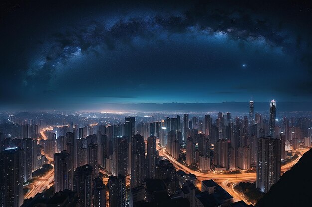 city night sky view