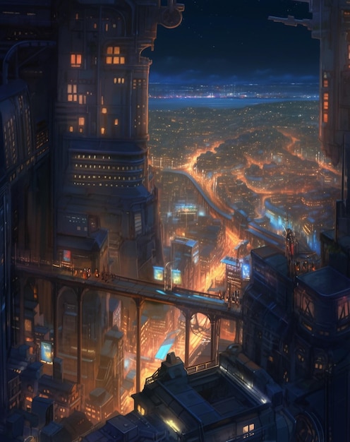 A city in the night