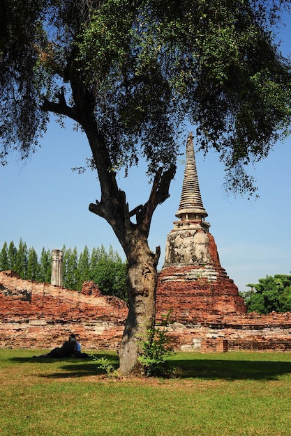 写真 アユタヤの街、シャム帝国の古代の首都、そして非常に有名な観光地