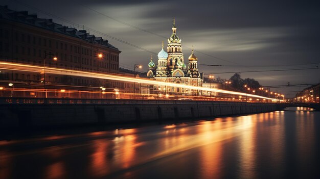 Фото Город санкт-петербург россия церкви и старая архитектура генеративная ai