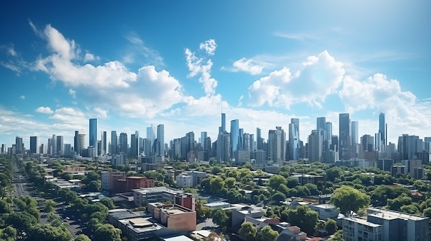 City panorama with skyscraper buildings daylight made by ai generated