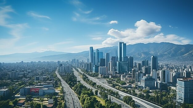 City panorama with skyscraper buildings daylight made by ai generated