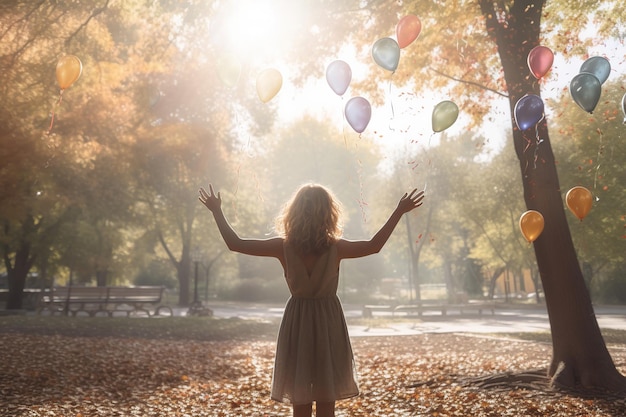 City Park Elation Individual Releases Balloons Embracing SelfLove