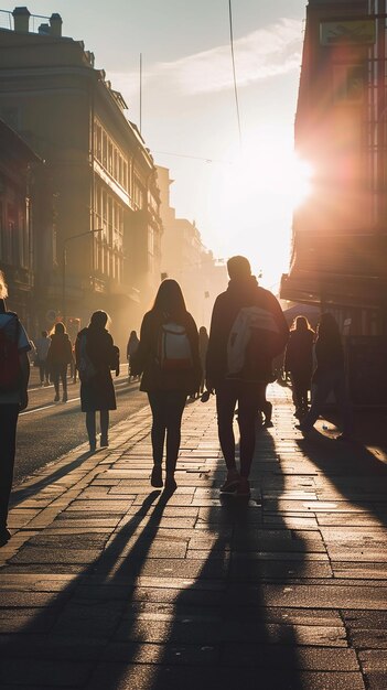 city people walking on the road