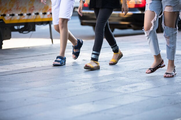 City people walking on street backgroundxA