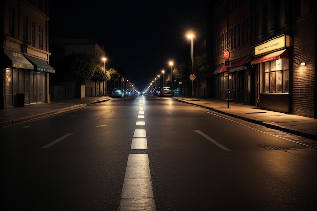 市の道路交差点薄暗い街灯ストリートビューの壁紙の背景イラスト