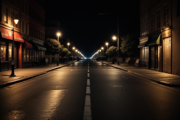 市の道路交差点薄暗い街灯ストリートビューの壁紙の背景イラスト