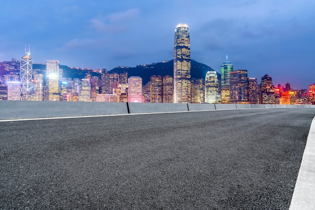 City road through modern buildings in china