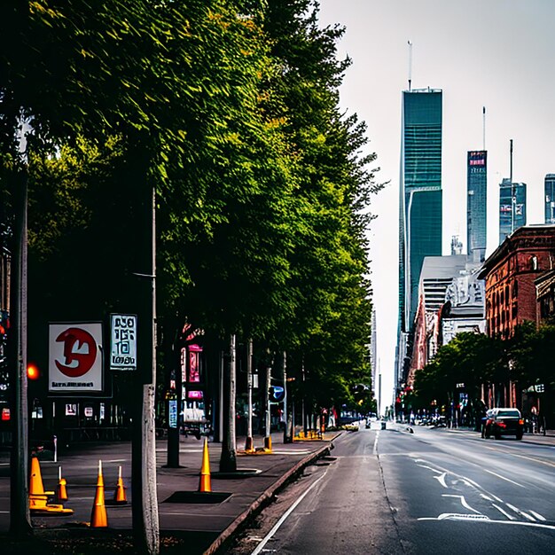 Photo a city road