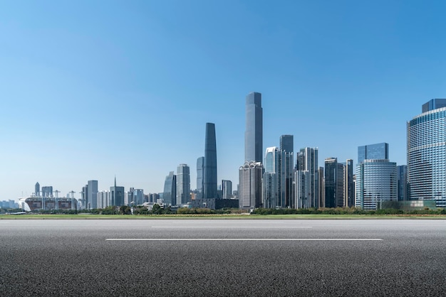 city roads and buildings in the citys financial district