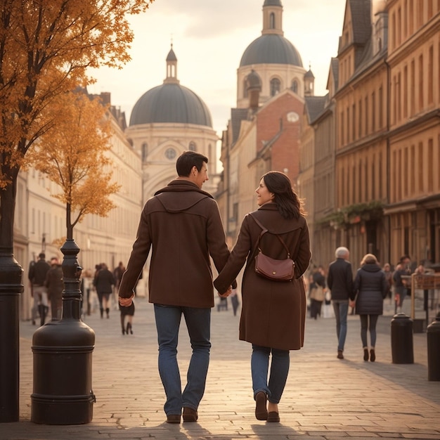 City Romance Couple's Stroll