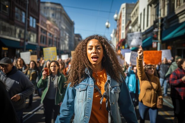 City's streets during a dynamic protest rally