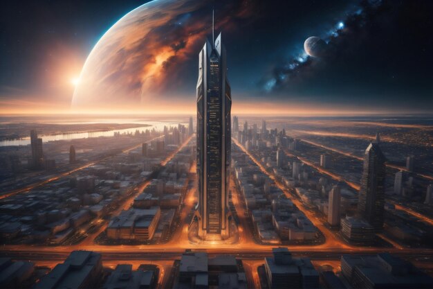 City scape galaxy landscape