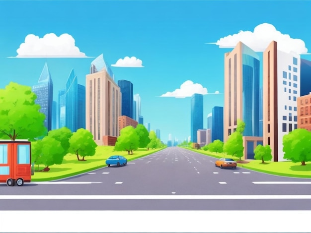 city scene cartoon building background