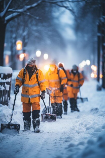 City service cleaning snow winter