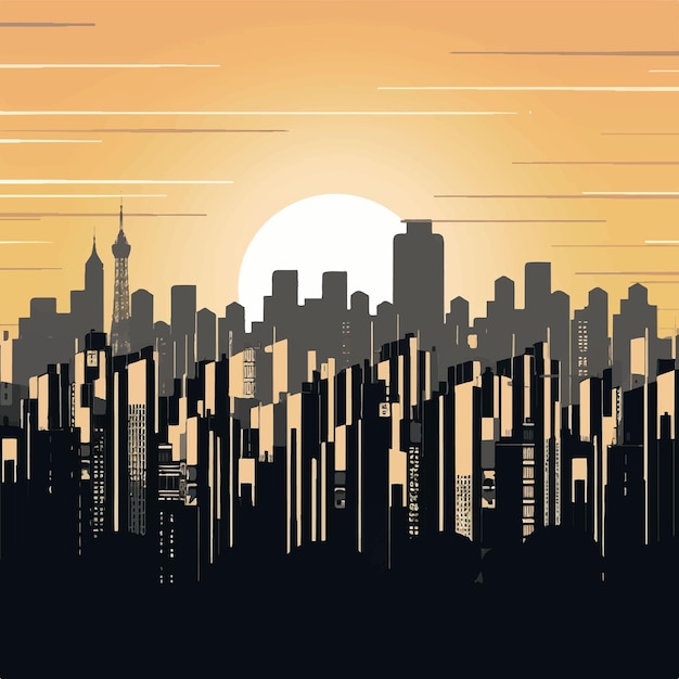 City skyline background vector illustration