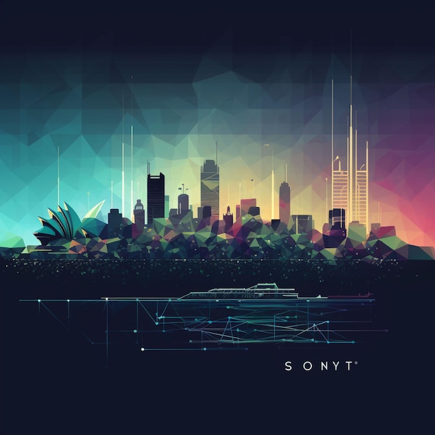 City skyline background vector illustration