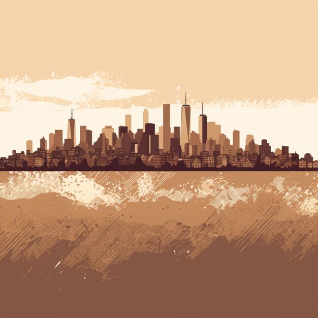 City skyline background vector illustration