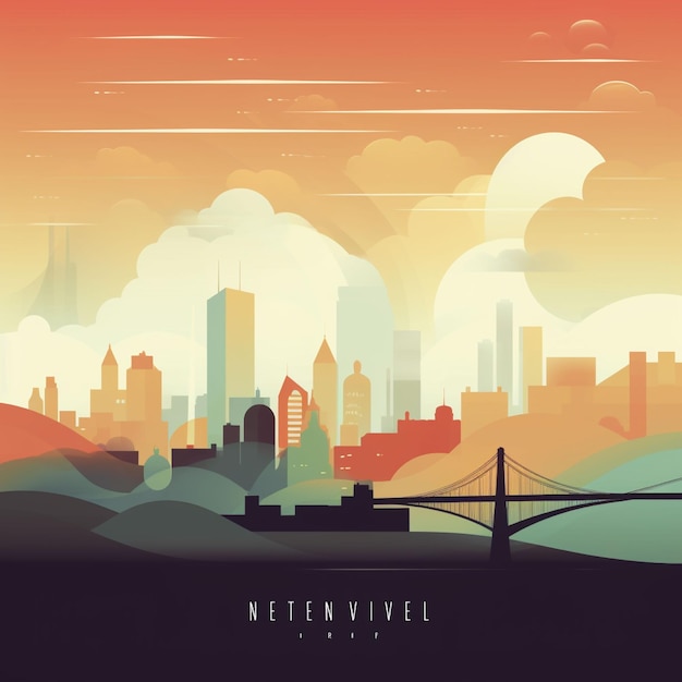 City skyline background vector illustration