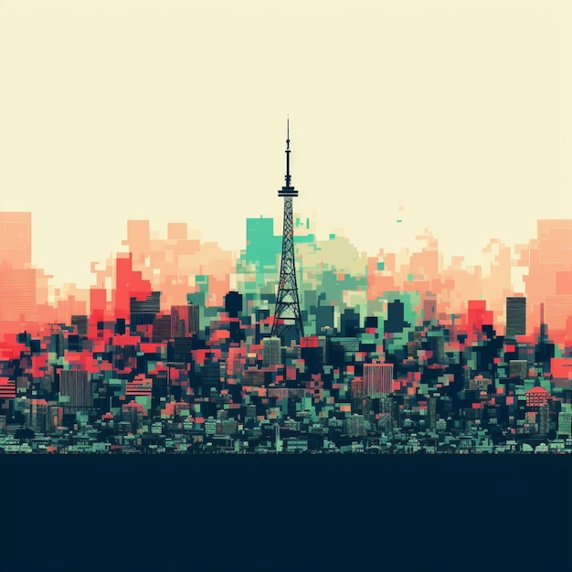 City skyline background vector illustration