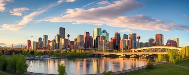 Photo city skyline of calgary alberta canada