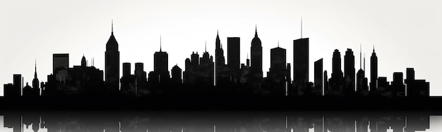 city skyline drawing black and white sketch