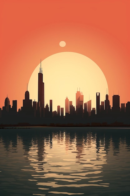 City Skyline Flat Illustration