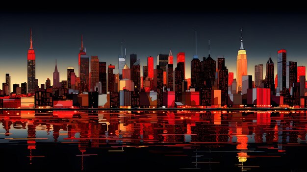 Photo city skyline illustration urban landscape