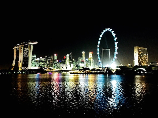 Photo city skyline at night