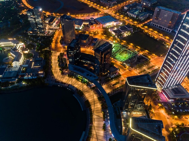 City skyline at night