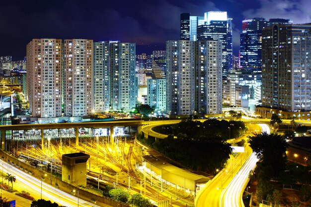 City skyline at night