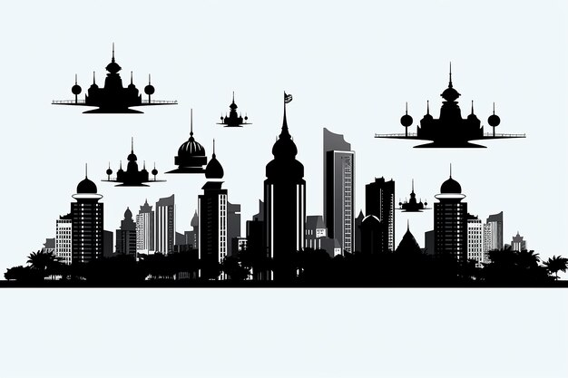 city skyline silhouette background