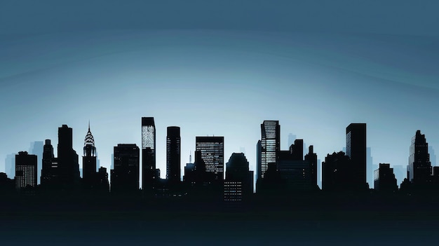 A city skyline silhouette