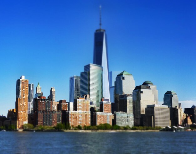 City skyline at waterfront