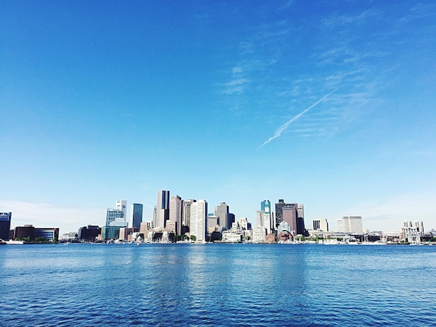 City skyline at waterfront