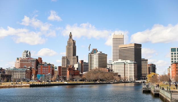 A city skyline with the city of boston in the background