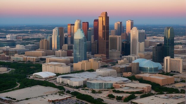 a city skyline with a few buildings and a city in the background