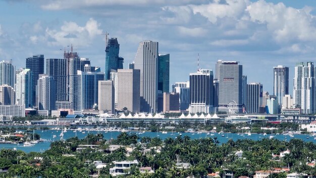 A city skyline with the name miami on it