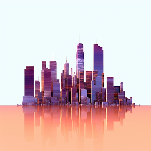 a city skyline with the word chicago on it