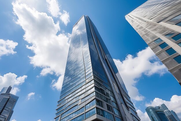 City Skyscraper with blue and bright sky