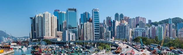 도시의 고층 빌딩은 홍콩의 유명한 랜드마크입니다 홍콩 홍콩 중 하나입니다