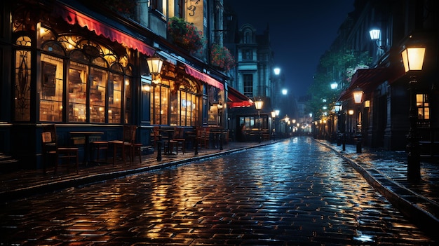 Фото Городская улица в ночное время