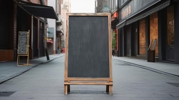 Photo city street chalk board generative ai