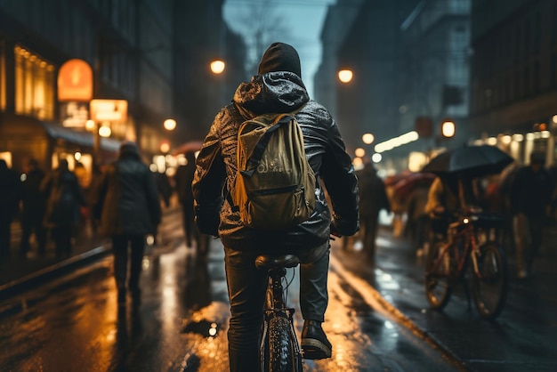 City Street Commuter riding a bicycle