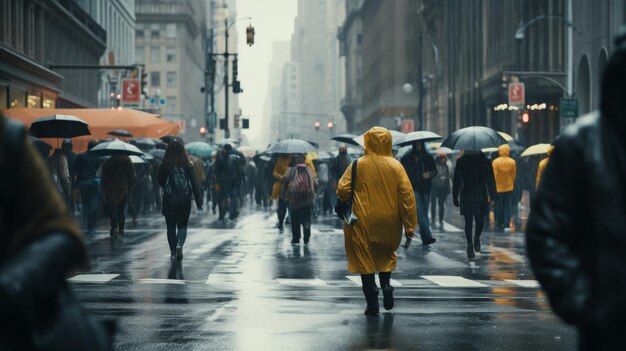 雨 の 日 に 街頭 の ぎ