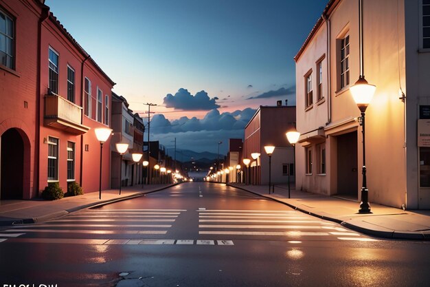 City street road traffic line crossroad street lights beautiful city wallpaper background