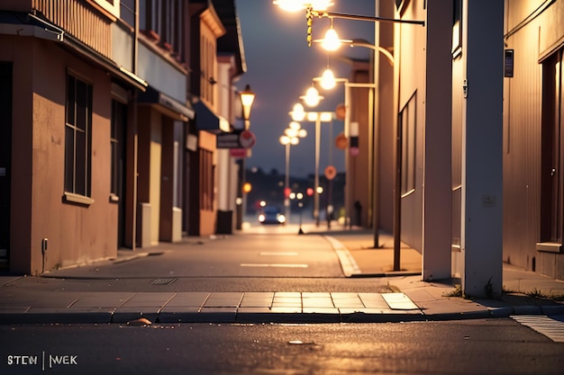 Photo city street road traffic line crossroad street lights beautiful city wallpaper background