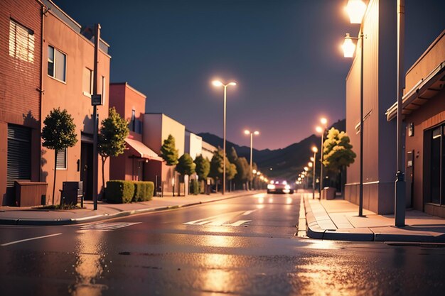 City street road traffic line crossroad street lights beautiful city wallpaper background